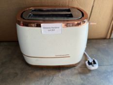 Beko White & Rose Gold Cosmopolis 2 Slot Toaster. RRP £39.99 Grade U