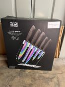 Taylors Eye Witness 5 Piece Iridescent Kitchen Knife Block. RRP £35.00 Grade U