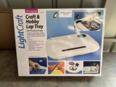 Lightcraft Craft & Hobby Lap Tray with LED Lamp, White. RRP £19.99 Grade U
