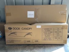 Greenhurst 1m Tinted Door Canopy Cover - Black. RRP £59.99 Grade U