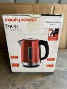 Morphy Richards Equip Kettle 3kW Red. RRP £34.99 Grade U