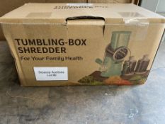 Tumbling-Box Manual Vegetable Fruit Shredder Cutter. RRP £29.99 Grade U