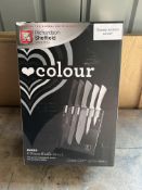 Richardson Sheffield 5 Piece Love Colour Mono Knife Block. RRP £30.00 Grade U