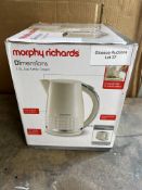 Morphy Richards Jug Dimensions 108262 Electric Kettle 1.5 liters. RRP £34.99 Grade U