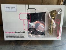 Lucky Voice Party Box Karaoke System Kit With Gold Microphone. RRP £54.99 Grade U
