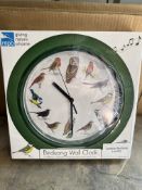 Zeon Tech Birdsong Wall Clock, Green, 24 x 24 x 1 cm. RRP £19.99 Grade U