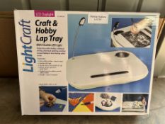 Lightcraft Craft & Hobby Lap Tray with LED Lamp, White. RRP £19.99 Grade U