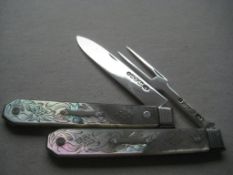 Rare Victorian Silver Bladed Matching Fruit Knife And Fork