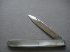 George III Mother Of Pearl Hafted Silver Bladed Folding Fruit Knife