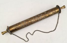 Antiques Brass Cylindrical Document Holder