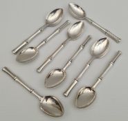 Tiffany Sterling Silver Tea Spoons Bamboo Pattern Total of 8 items