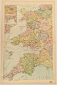 Antique Map 1899 G. W Bacon & Co. England S. W. Not Framed. Measures 35cm by 53cm
