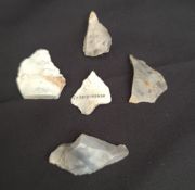 Antique Late Palaeolithic Flint Weapons 5 Arrow Heads