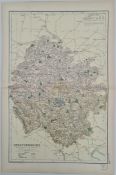 Antique Map 1899 G. W Bacon & Co Herefordshire. Not Framed. Measures 35cm by 53cm
