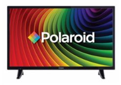 Polaroid 32” Smart LED Television With DVD (P32RDP0119U). Unit Has Stand Attached And Remote Contr