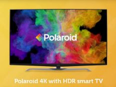 RRP £349.00. Polaroid 50” Television With Remote Control (P50UPA2029A). Unit Has Legs Attached & Po