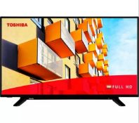 RRP £249.99. Toshiba 43” Television (43L2163DB) With Remote Control. Unit Has Legs (Not Attached).