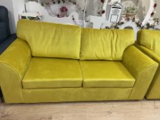 3 Seater Dylan Sofa In Lemon Plush Fabric