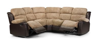 Brand New Boxed California Reclining Corner Sofa In Brown/Mocha