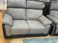 Brand New Boxed 2 Seater Vermont Electric Reclining Sofa In Microfibre Suede Fabric