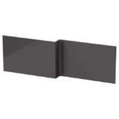 ZZ-ULT-OFF973 - Hudson Reed Square Shower Front Bath Panel - 540mm x 1700mm - Gloss Grey. ...