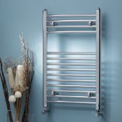 ZZ-KAR-STR308C - Kartell MaxRail Straight Heated Towel Rail - 800mm x 300mm - Chrome. ...