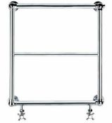 RRP £275. Burcombe 600 Ball Jointed Towel Rail Chrome. (W600x H686x D130mm). The Burcombe Towel Rad