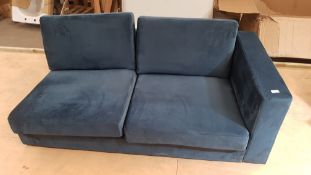(Mez) 1x Chaise 2 Seater Sofa Midnight With 4x Cushion. (W165x W86x H69cm Approx). Item Appears As