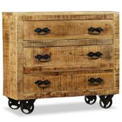 (2I) RRP £189.99. Vidaxl Brown Sideboard 3 Drawer Brown