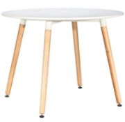 (2I) RRP £100. Chloe 4 Seater Round Table White. (H)740 x (Diameter)900mm