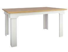 (P) RRP £190. Diva Dining Table Ivory / Oak SKU: 575823. (L150x W90x H75cm). No Fixings In Lot. (So