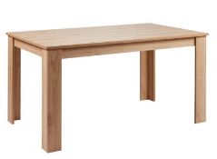 (P) RRP £75. Marcy Dining Table Oak. Oak Effect Finish. Simple Frame And Strong Lines. (H75x W150x