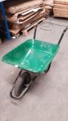 (5H) Green Metal Wheelbarrow