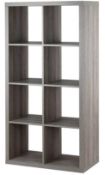 (P) RRP £60. Living Elements Clever Cube (2x4) Grey Oak Finish Storage Unit. (SKU: 423337). (H1460x