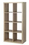 (P) RRP £60. Living Elements Clever Cube (2x4) Oak Finish Storage Unit. (SKU: 401522). (H1460x W760