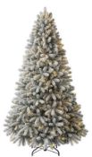(5L) RRP £250 7ft Pembroke Spruce Premium Tree Pre-Lit. Pre-Lit With 300 Warm White LED Lights With