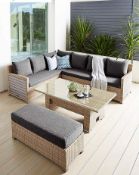 (5P) RRP £899.99. Capri Corner Garden Furniture Set Natural OS8242/01. (2x Boxes In Lot). Unit Appe