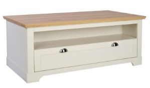 (2G) RRP £175. Diva Coffee Table Ivory & Oak (SKU: 575818). (W)120 x (H)47 x (D)60cm