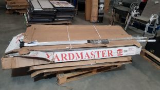 (P) Contents Of Pallet. Mixed Lot To Include Yardmaster Metal Shed, Nina Dining Table & Bambrick Re