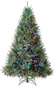 (5L) RRP £200. Evergreen Classics Color Blast Tunes 7.5ft (228cm) Foxwood Fir Christmas Tree. Built