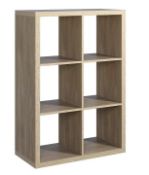 (P) RRP £55. Living Elements Clever Cube (2x3) Sanoma Oak Finish Storage Unit. (SKU: 587724). (W760