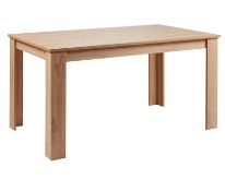 (2I) RRP £75. Marcy Dining Table Oak. (L)150 x (W)90 x (H)76.5cm