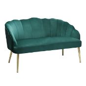 (2H) RRP £225. Sophia Occasional 2 Seater Sofa Emerald With Fixing & Legs Box. Unit Appears As New