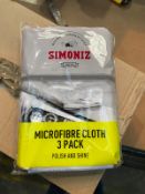 10 x Simoniz microfibre cloths white 3pk