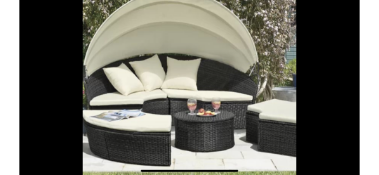 Brand New Boxed Round Garden Day Bed including Canopy