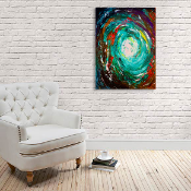 Signed original abstract painting - Shine Some Light