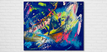 Signed original abstract painting - DeFi