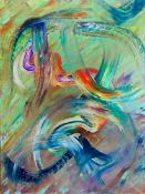 Signed original abstract painting - Stop for a second