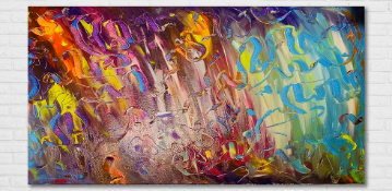 Signed original abstract painting - WVS