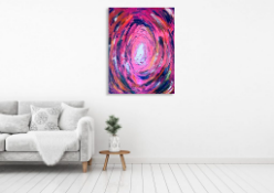 Signed original abstract painting - Dive in